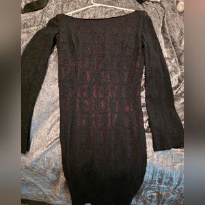 Sisley Black Lace Turtleneck Sweater